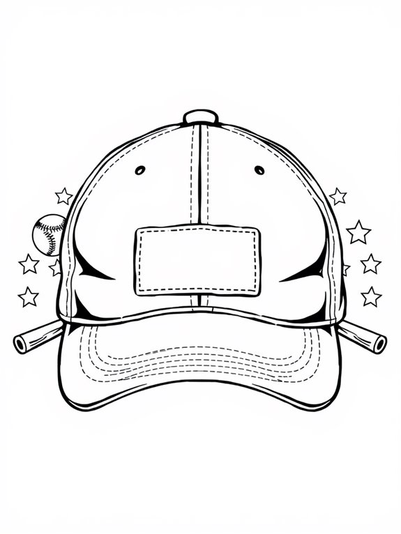 baseball cap coloring page