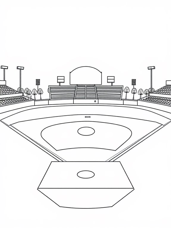 baseball field coloring page