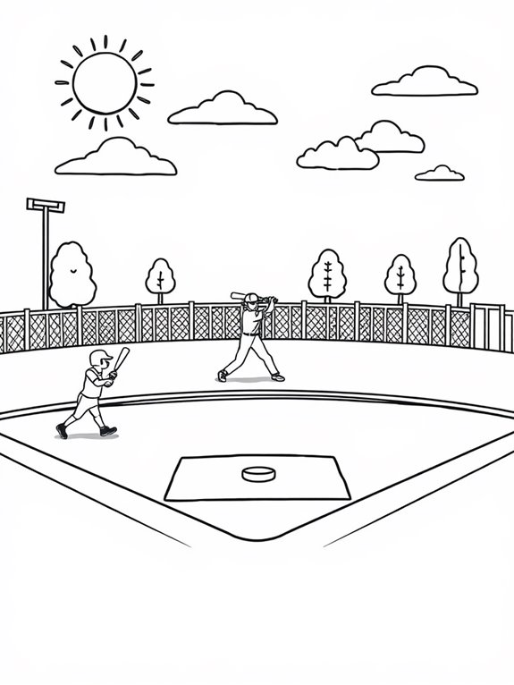 baseball field coloring page