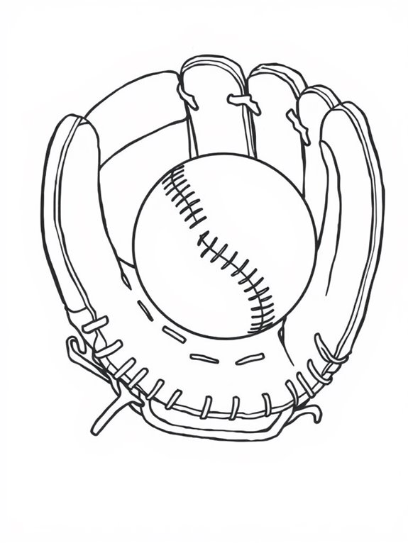 baseball glove and ball