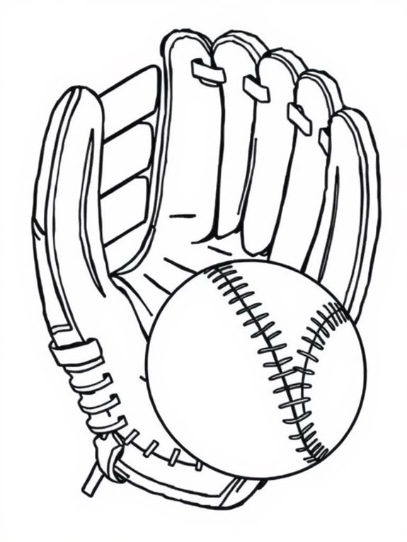 baseball glove and ball