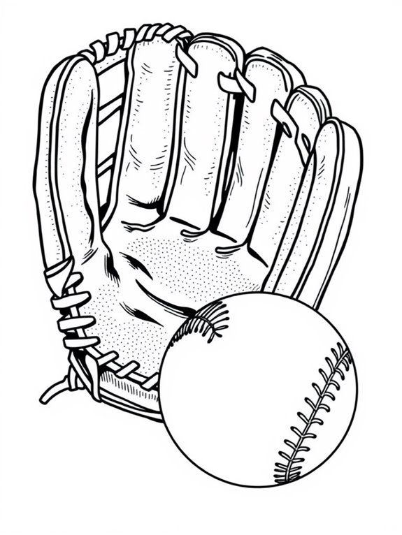 baseball glove and ball