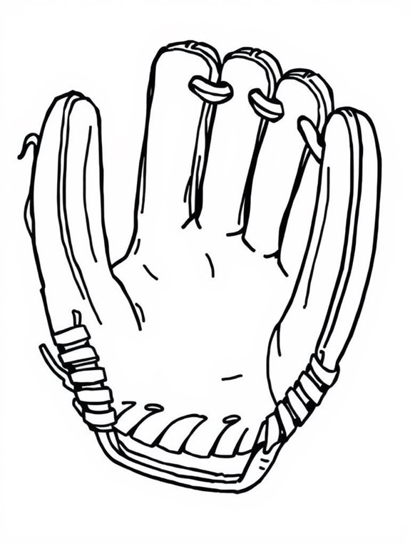 baseball glove coloring page