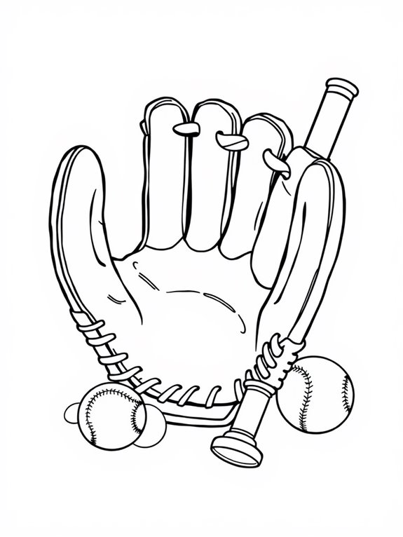 baseball glove coloring page