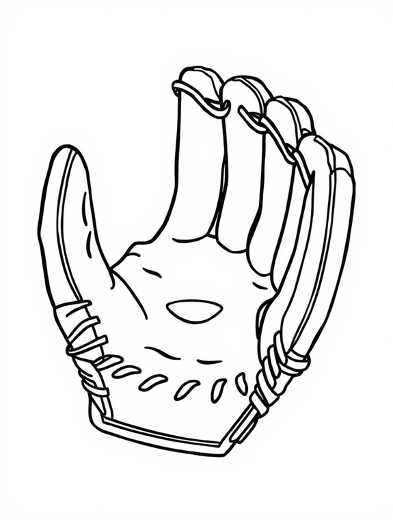 baseball gloves coloring page