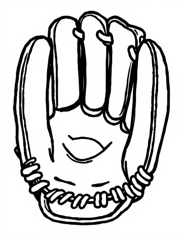 baseball gloves coloring page