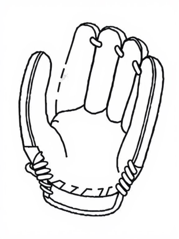 baseball gloves coloring page