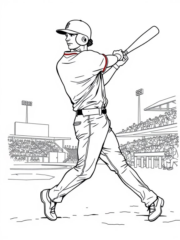 baseball home run coloring page