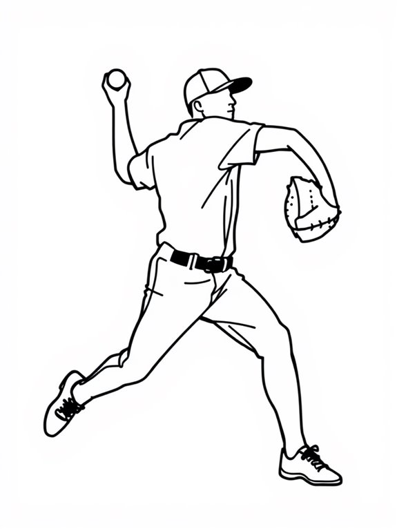 baseball pitcher coloring page