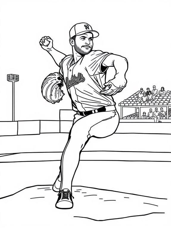 baseball pitcher coloring page