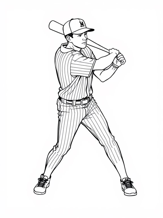 baseball player coloring page