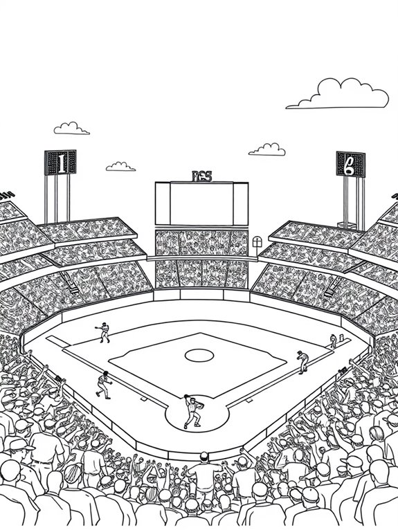 baseball stadium coloring page