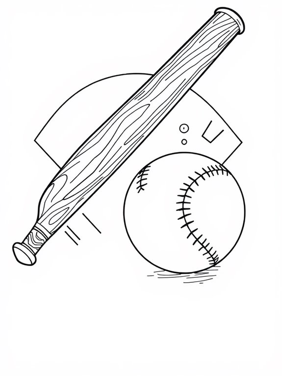 baseball themed coloring page