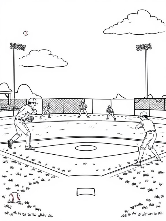 baseball training drills coloring page