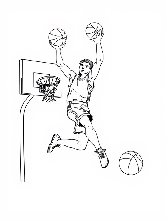 basketball coloring page design