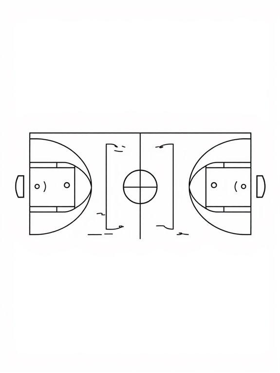 basketball court coloring page