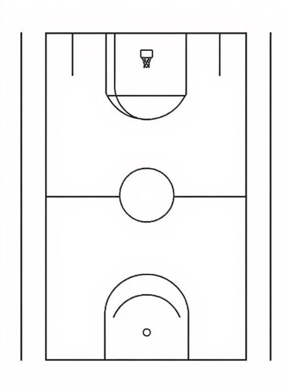 basketball court coloring page