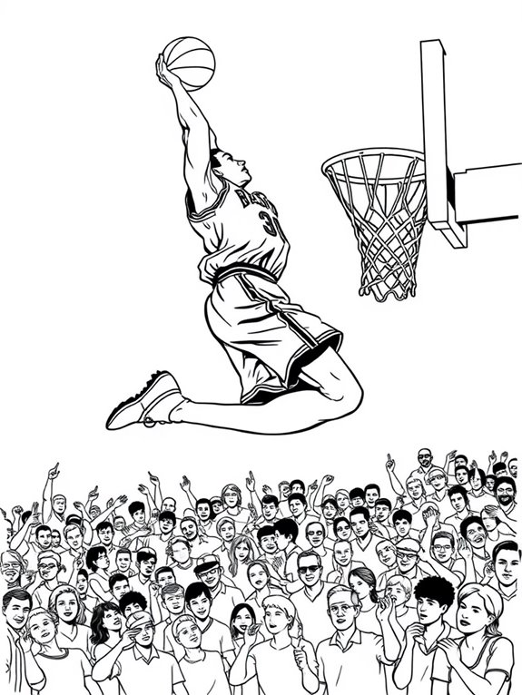 basketball dunk coloring page