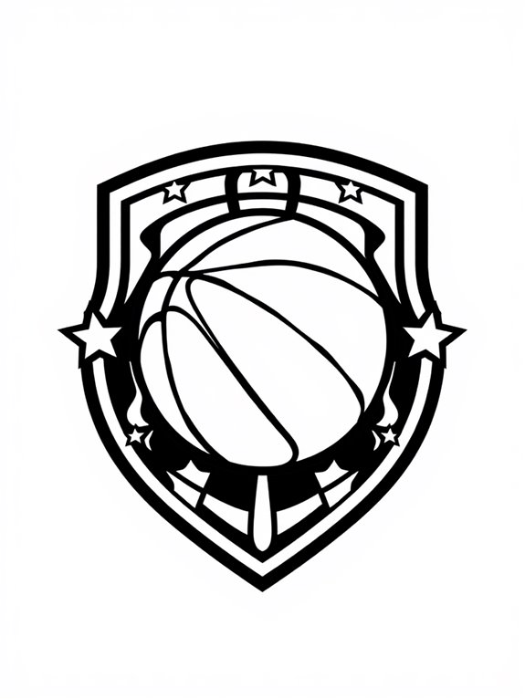 basketball logo coloring page