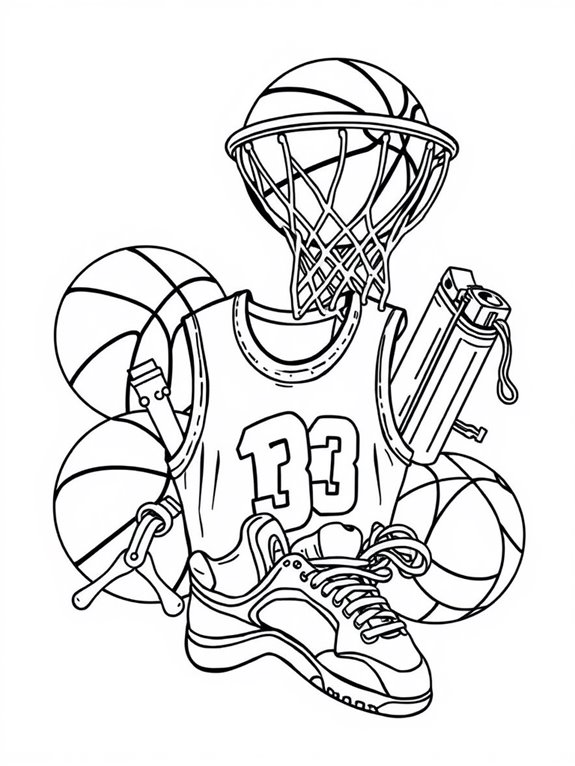 basketball logo coloring page