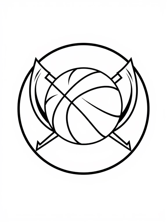 basketball logo coloring page