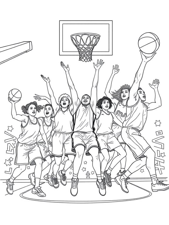 basketball olympic champions coloring page