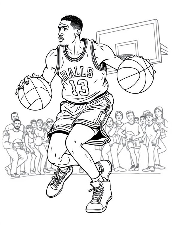 basketball player coloring page