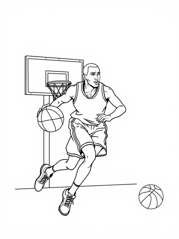 basketball player coloring page