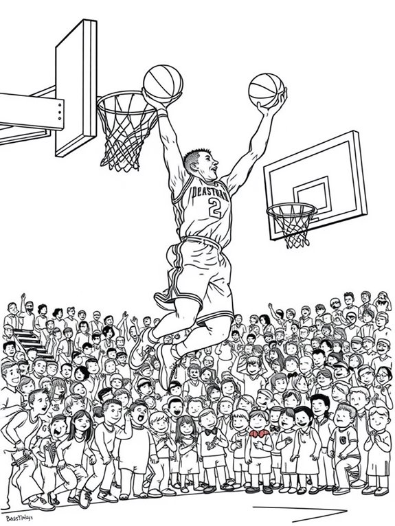 basketball themed coloring page