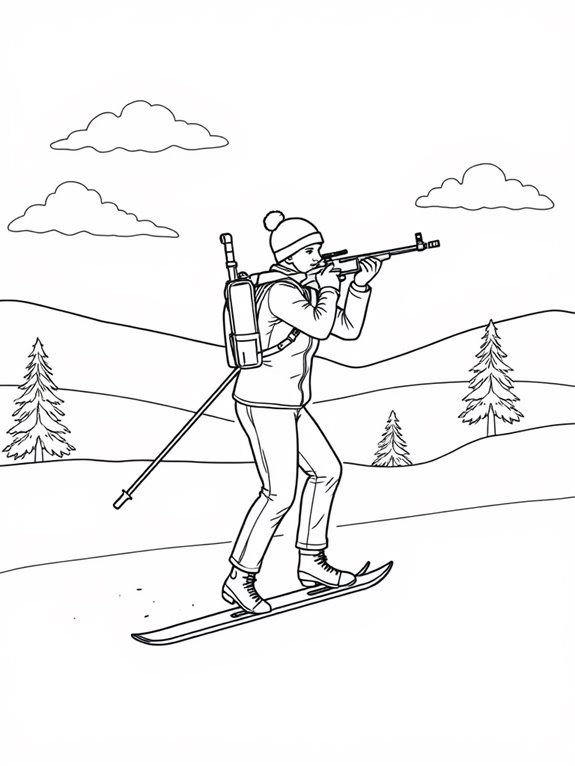 biathlon coloring page activity