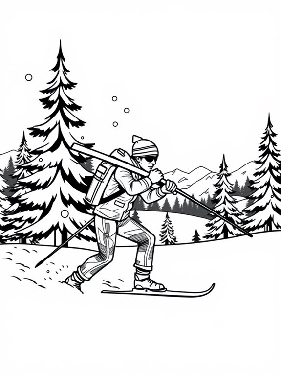 biathlon coloring page design