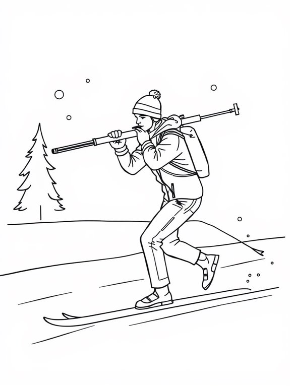 biathlon coloring page design