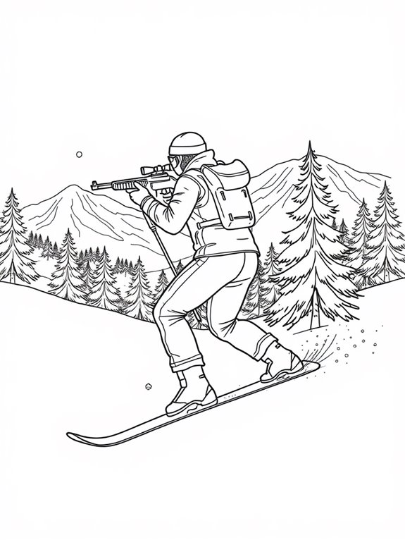 biathlon sports coloring page