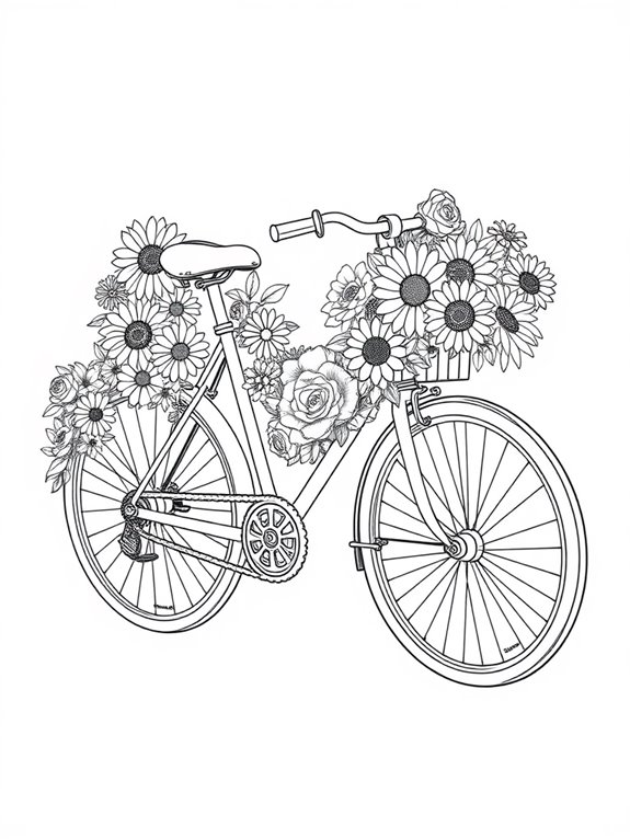 bicycle decorated with flowers