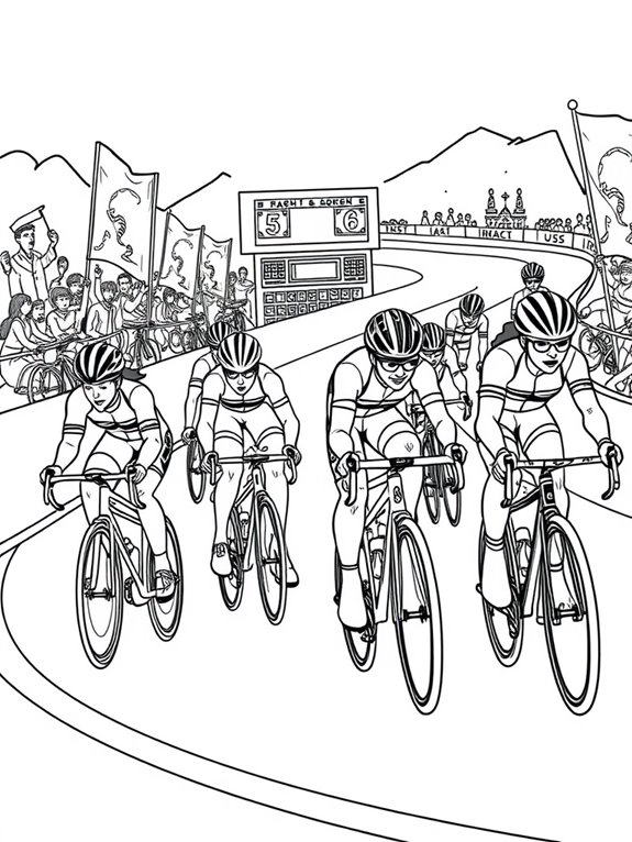 bicycle racing coloring page