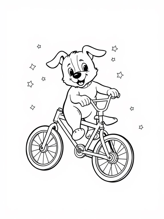 bmx dog coloring page