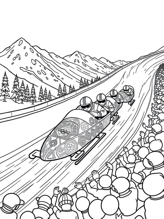 bobsledding olympic sports coloring