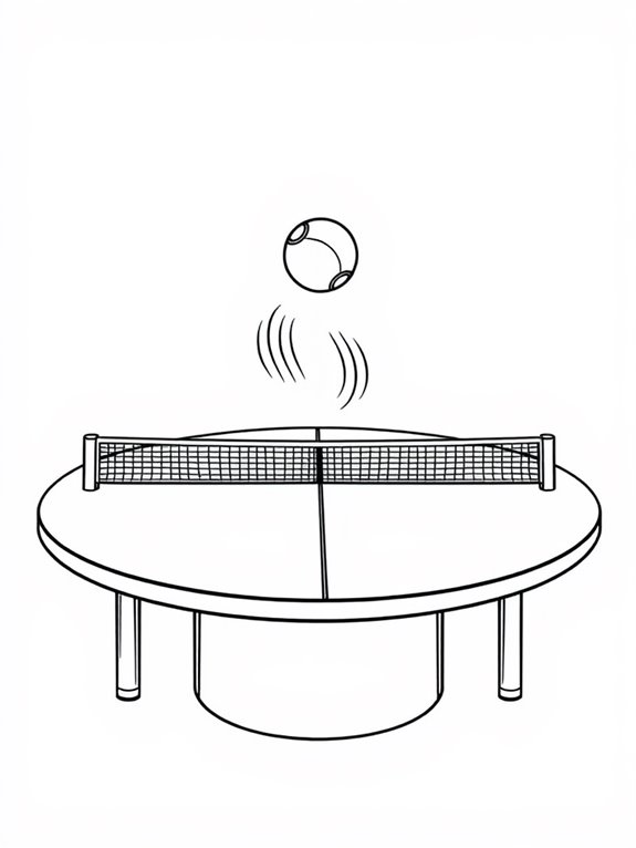 bouncing ball and table tennis