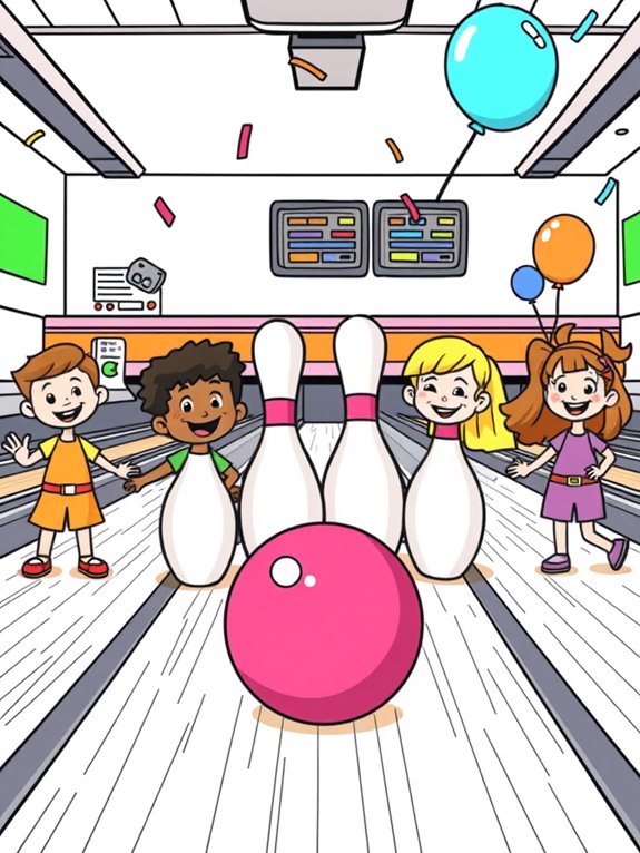 bowling scene coloring page