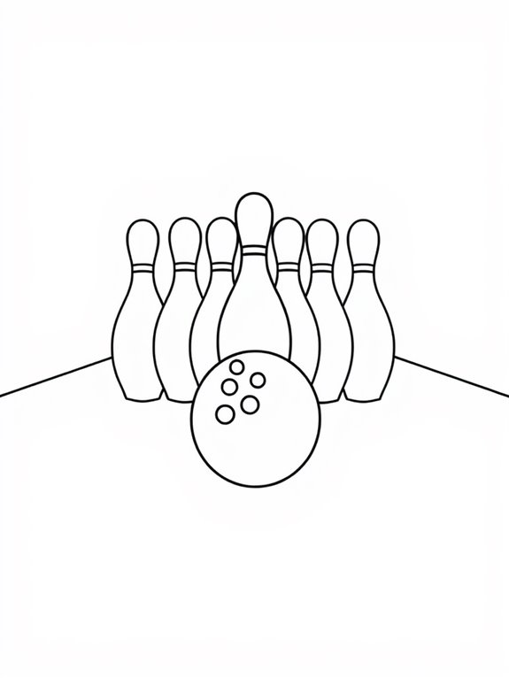 bowling themed coloring page