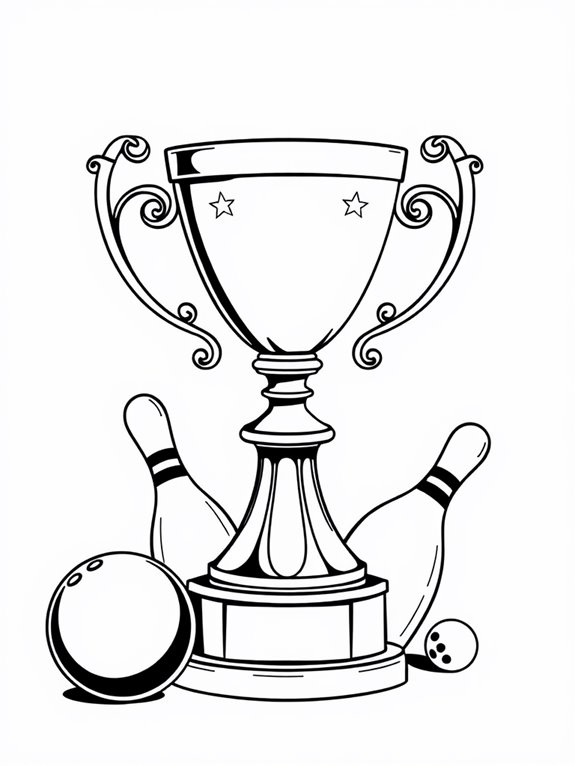 bowling trophy coloring page