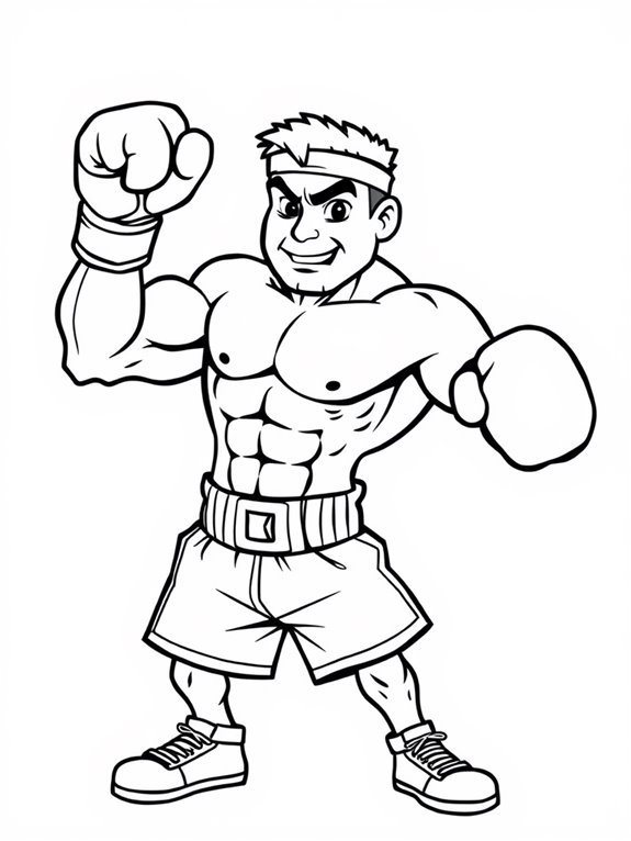 boxing champion coloring page