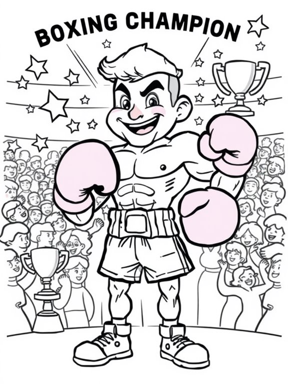 boxing champion coloring page