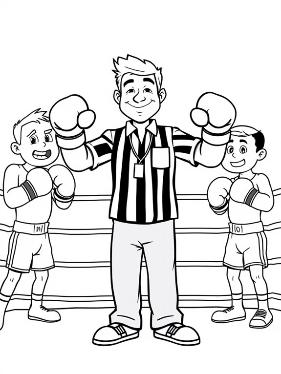 boxing match coloring page