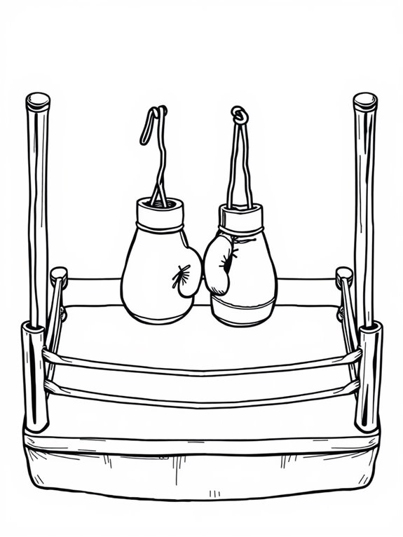 boxing ring and gloves