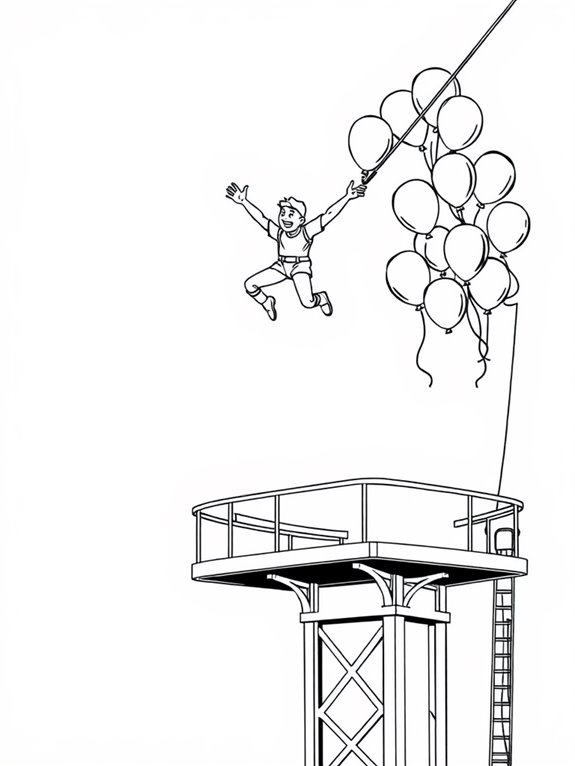 bungee jumping with balloons