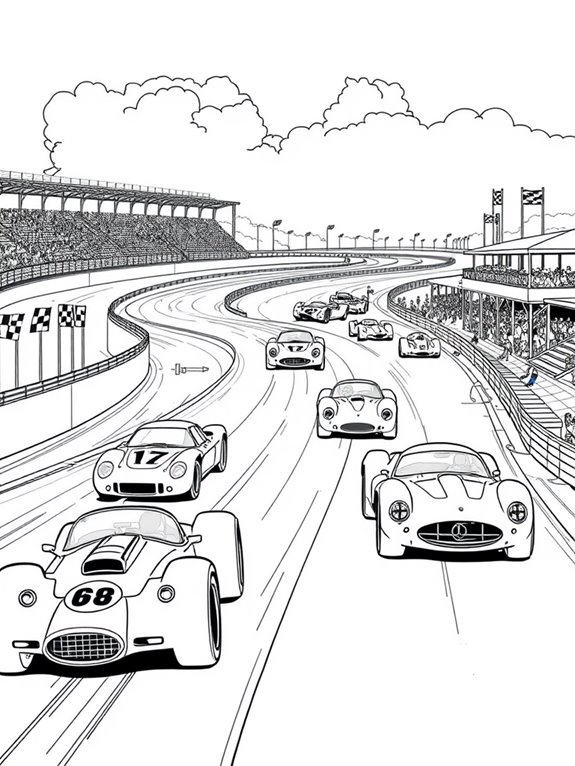 car racing coloring page