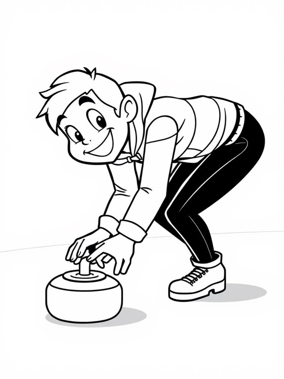 cartoon curling player illustration