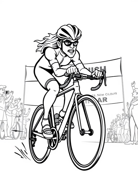 cartoon cyclists racing fun