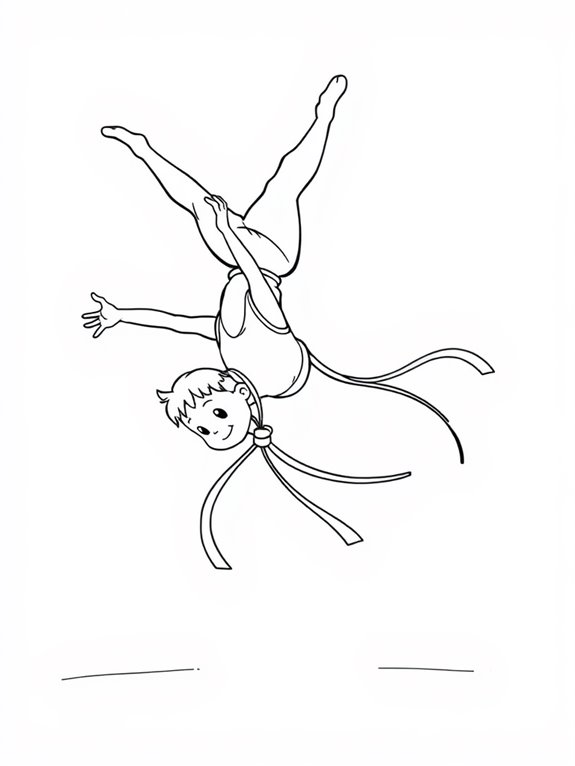 cartoon gymnastics flip coloring page